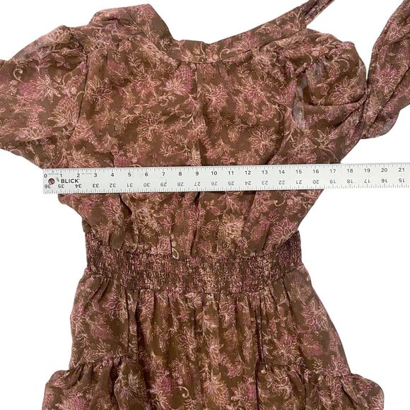 MELLODAY Floral Chiffon Maxi Dress Long Sleeve Boho Fall Fashion Women’s Small - Picture 11 of 12